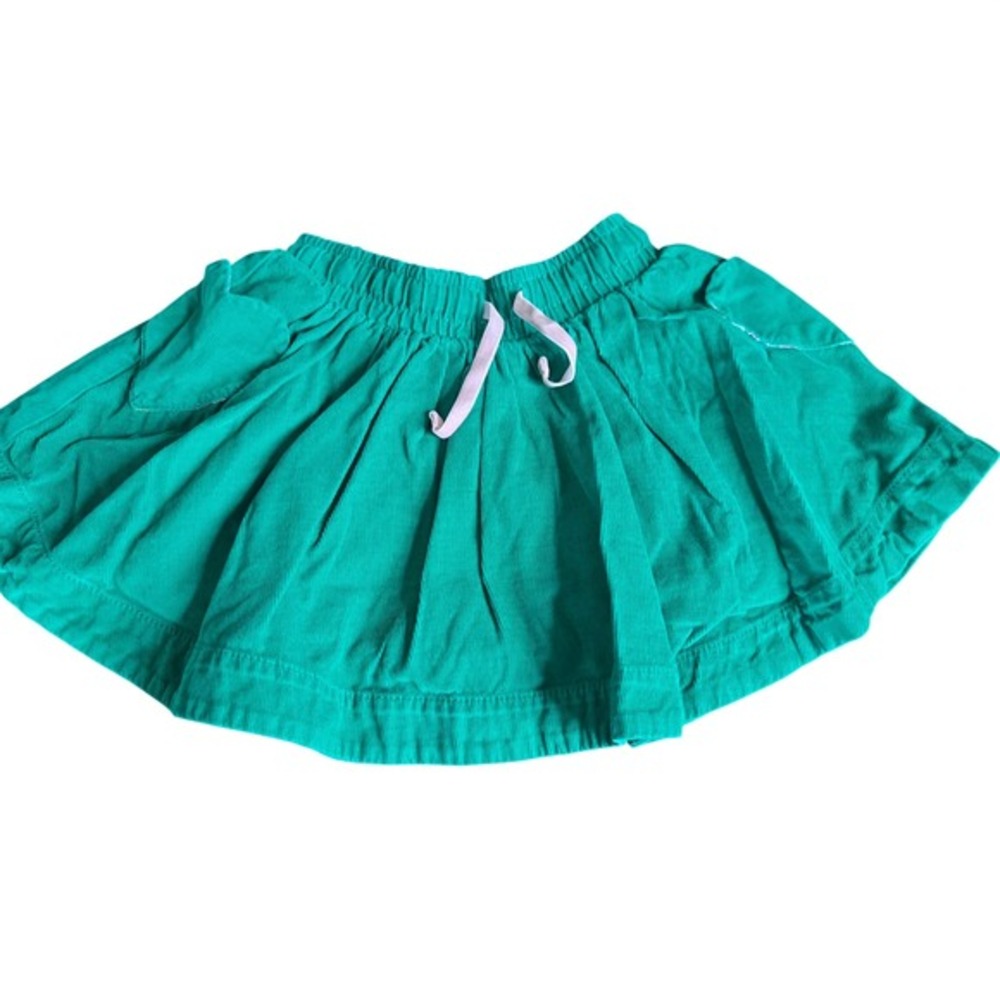 Mini Boden Kids Green Corduroy‎ Heart Pocket Skirt Floral Lining 3-4Y 104cm